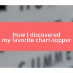 How I discovered my favorite chart-topper