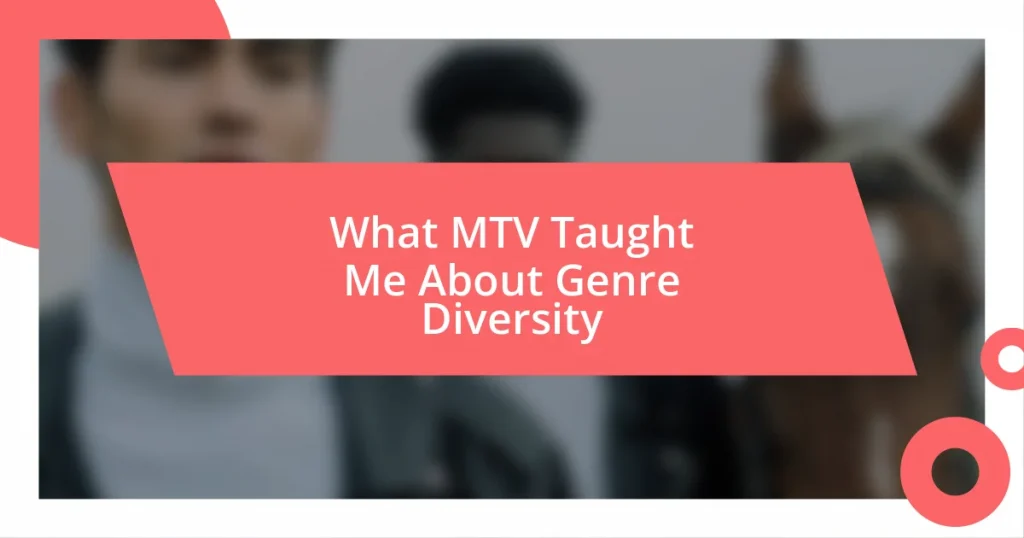 What MTV Taught Me About Genre Diversity